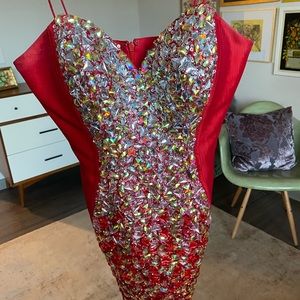 Red Jovani Jewel Dress